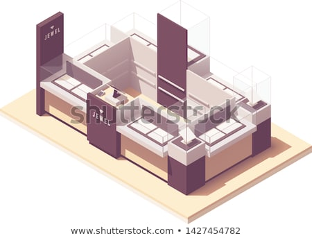 Foto d'archivio: Vector Isometric Jewelry Mall Retail Kiosk