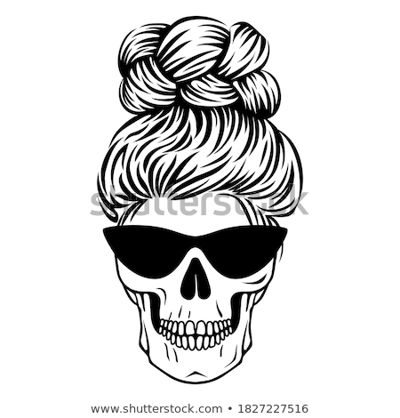 Stock fotó: Hippie Skull With Hair