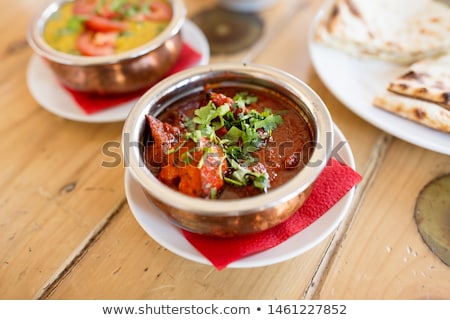 Stock fotó: Close Up Of Kidney Bean Masala In Bowl On Table