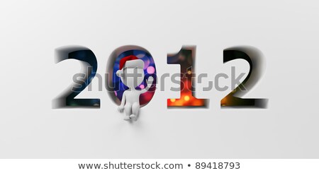 [[stock_photo]]: 3d Small People Sitting In The Figure In 2012