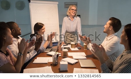 [[stock_photo]]: Enthusiastic Businesswoman With A Flipchart