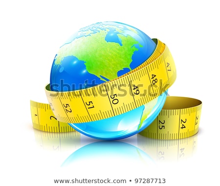 Foto stock: Globe With Measure Tape