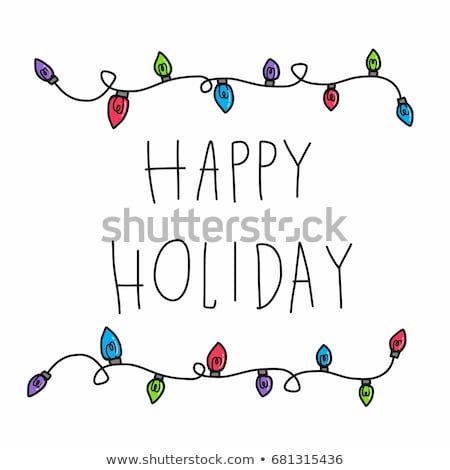 Stok fotoğraf: Christmas Lights Vector Vintage Background