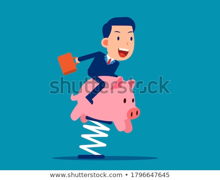 Foto stock: Rocking Pig At Children Playground
