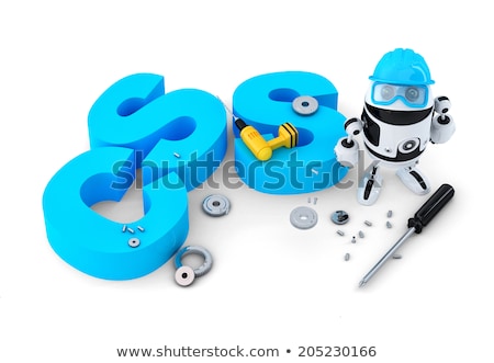 [[stock_photo]]: Robot With Css Sign Technology Concept Isolated Contains Clipping Path