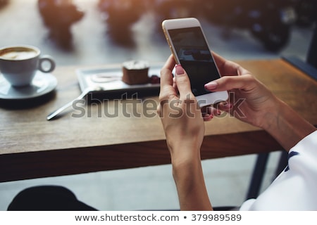 Zdjęcia stock: Girl Texting With Mobile Phone