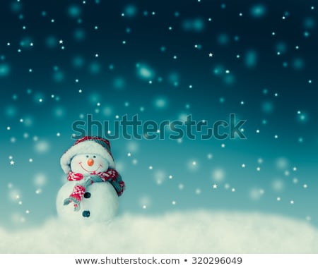 Foto stock: Happy Snowman With A Ribbon