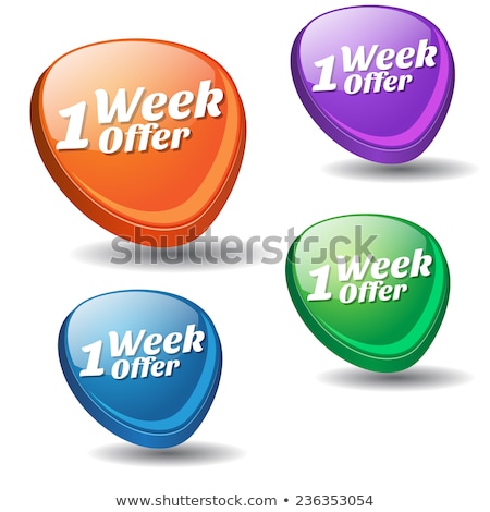 Stok fotoğraf: 1 Week Offer Purple Vector Icon Button