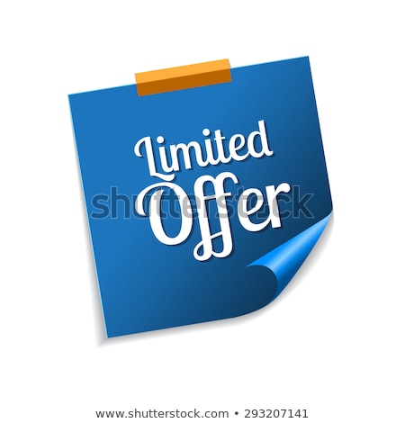 Foto stock: Limited Time Offer Blue Sticky Notes Vector Icon Design