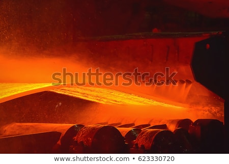 Stock fotó: Hot Steel On Conveyor