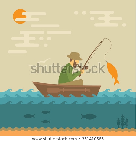 Foto stock: Artoon · Man · Is · Fishing