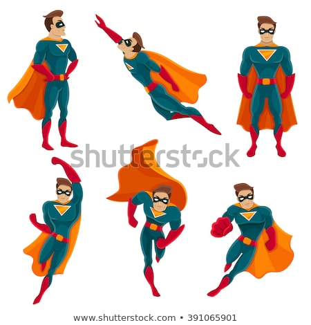 Zdjęcia stock: Super Hero Pose On White Background