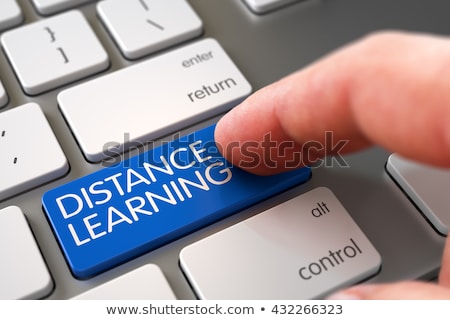 Foto stock: Distance Learning Closeup Of Keyboard 3d Illustration