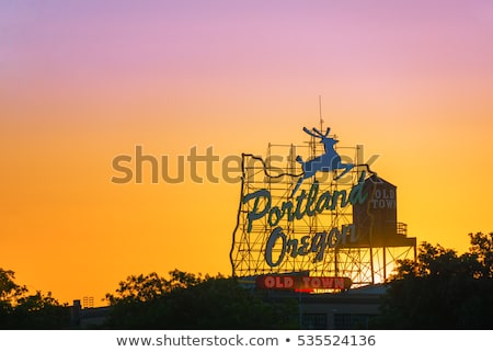 Сток-фото: Sunset Over The City Of Portland Oregon