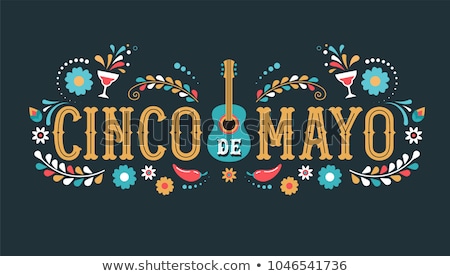 Foto stock: Cinco De Mayo Banner Lettering Text Greeting Card