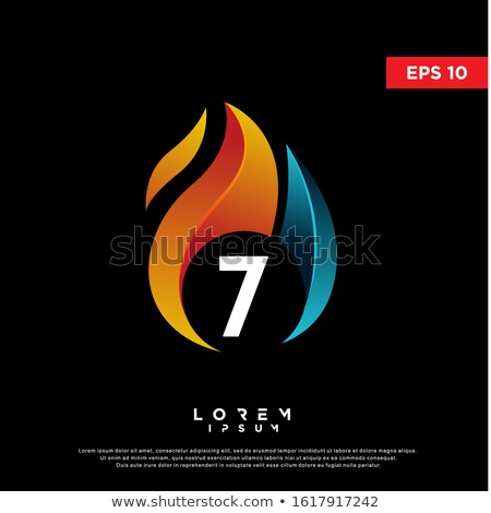 Zdjęcia stock: Blue Letter A Shaped Fire Icon Vector Illustration