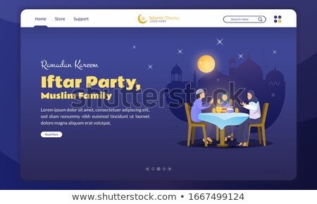 Foto stock: Muslim Family At Home Illustration