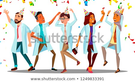 ストックフォト: Celebrating Doctor S Day Dancing Group Of Happy Doctors Vector Isolated Cartoon Illustration