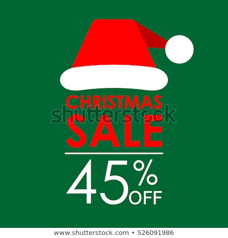 Stockfoto: Christmas Sale Tag With Santa Claus Cap