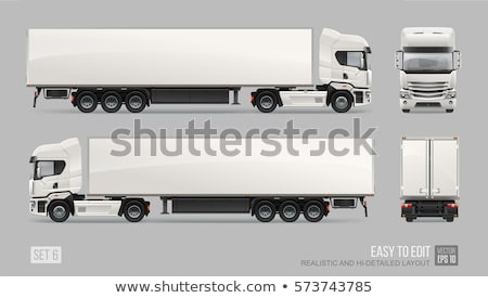 Foto stock: Vector Truck Template Isolated On White Background