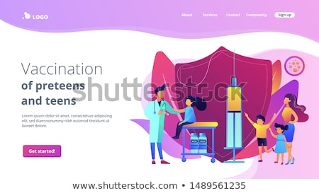 Stockfoto: Vaccination Of Preteens And Teens Concept Landing Page