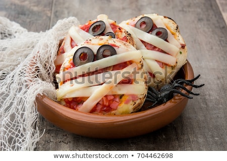Stock fotó: Halloween Scary Mini Mummy Pizza