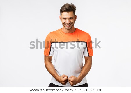 [[stock_photo]]: Attractive Smiling Happy Man With Bristle Masculine Body Smiling Assertive And Sassy Look Satisfi
