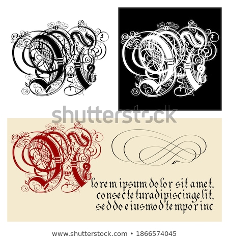 Stock foto: Decorative Gothic Letter N Uncial Fraktur Calligraphy