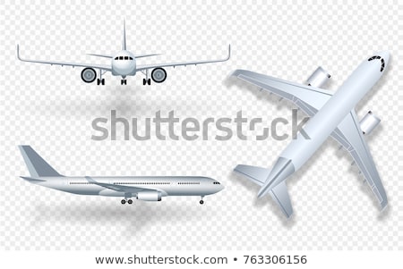 Airplanes On White Background Airliner In Top Side Front View And Isometric Vector Realistic Air Stock fotó © klerik78