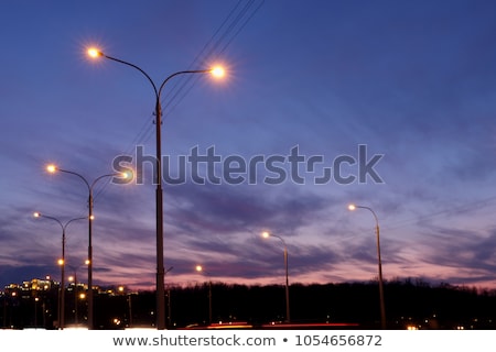 Foto stock: Light Poles In Evening