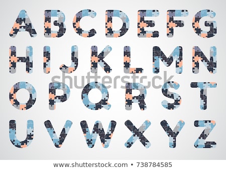 Foto d'archivio: Abc - Vector Puzzle Pieces With Letter