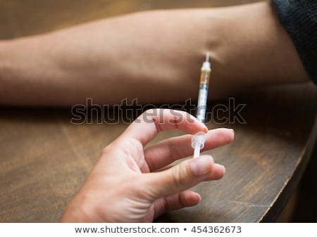 Stok fotoğraf: Substance Abuse Young Man Injecting Drug With Syringe