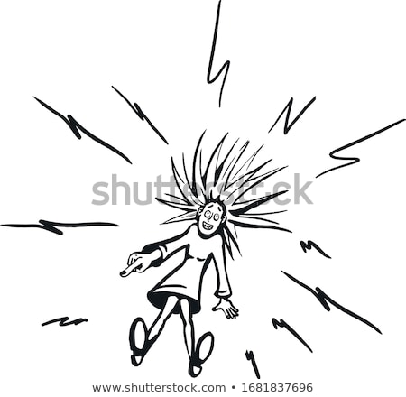 Stock fotó: Woman Getting An Electric Shock