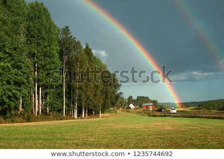 Сток-фото: Rainbow Over The Farm