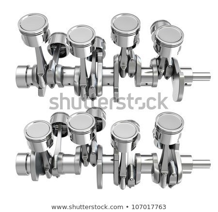 Stock foto: V8 Engine Pistons On A Crankshaft Two Positions