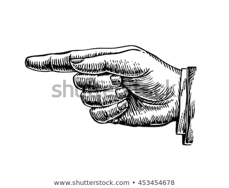 Foto stock: Cartoon Hand - Finger Pointing - Vector Illustration