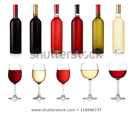 Stok fotoğraf: Glas Of Red Wine On White