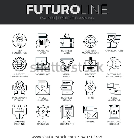 Stock fotó: Flat Icons For Process Of Outsourced