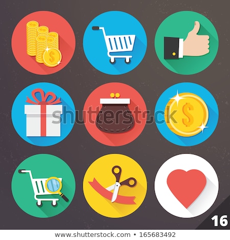 Stock photo: Present Icon Set On Glass Buttons
