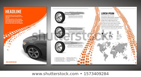 Zdjęcia stock: Tire Tracks Infographics Background