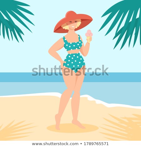 ストックフォト: Summer Travel Beauty Girl Pinup Vector Illustration