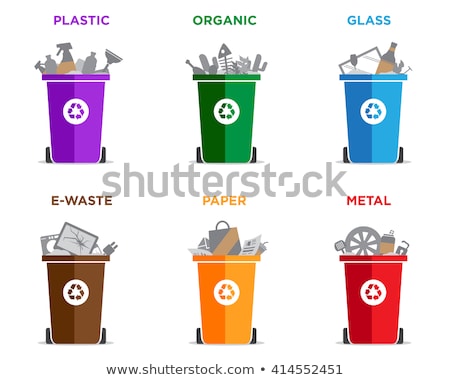 Stock fotó: Trash Categories With Recycling Bins