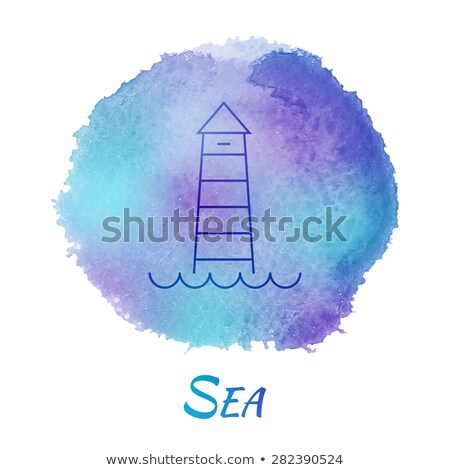 Marine Sea Mark Vector Watercolor Concept Stok fotoğraf © Anna_leni