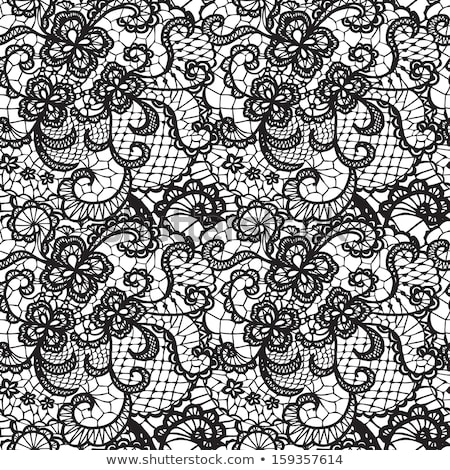 Foto stock: Vector Seamless Vintage Black And White Lace Pattern