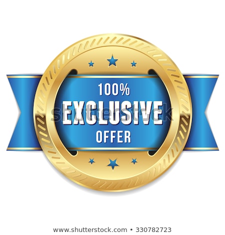 ストックフォト: Exclusive Offer Blue Vector Icon Button