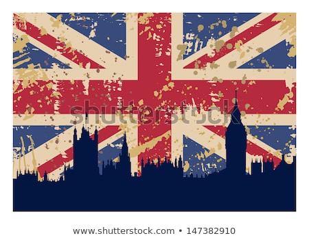 Foto stock: Westminster Palace Union Jack Flag Grunge Texture Background