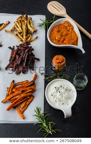 Stock fotó: Healthy Vegetable Chips - French Fries Beet Celery And Carrots