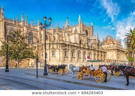 [[stock_photo]]: Seville Cathedral Facade In Sevilla Spain