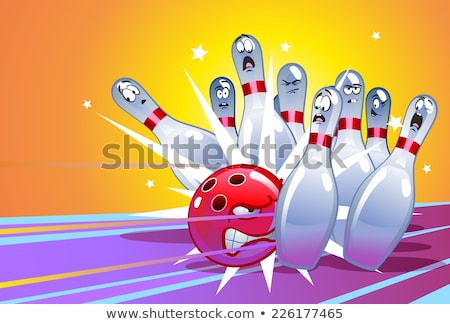 Foto stock: Cartoon Bowling Ball Character