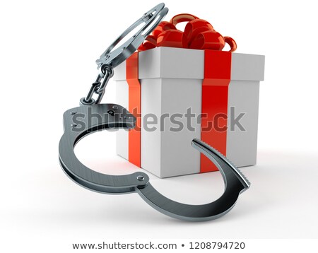 Foto stock: Handcuffs In Gift Box On White Background Isolated 3d Illustrat